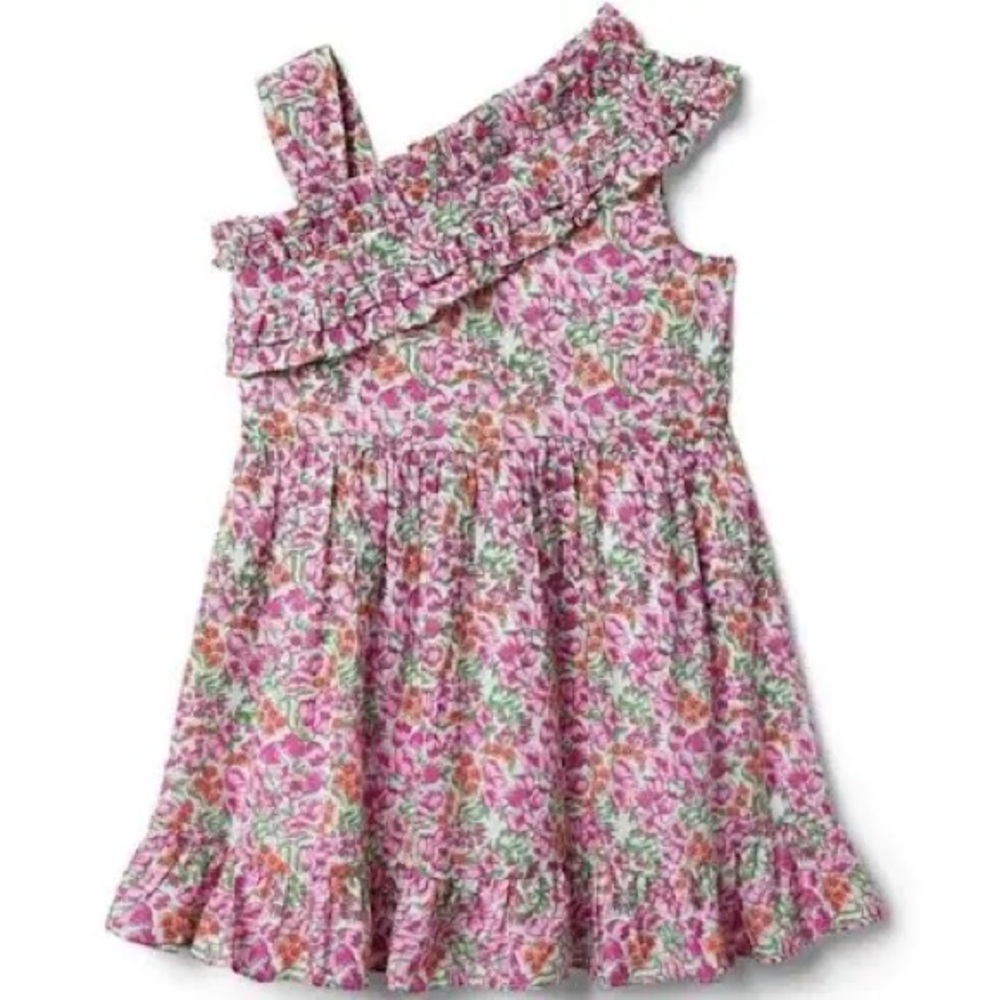 Janie and Jack DITSY FLORAL RUFFLE COLD SHOULDER DRESS size 7